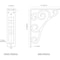 Ekena Millwork Tristan Wrought Iron Bracket, (Triple center brace), Antiqued Warm Silver 2"W x 7 1/2"D x 10"H BKTM02X07X10TTNAWS - alternate 3